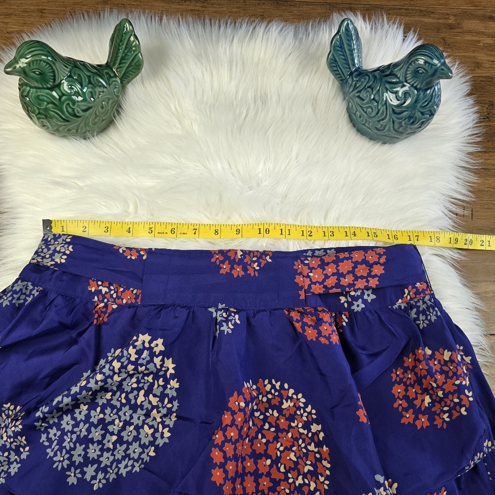 Anthropolgie SILK Odille Belted Tiered Silk Mini Skirt 12 - Picture 11 of 14